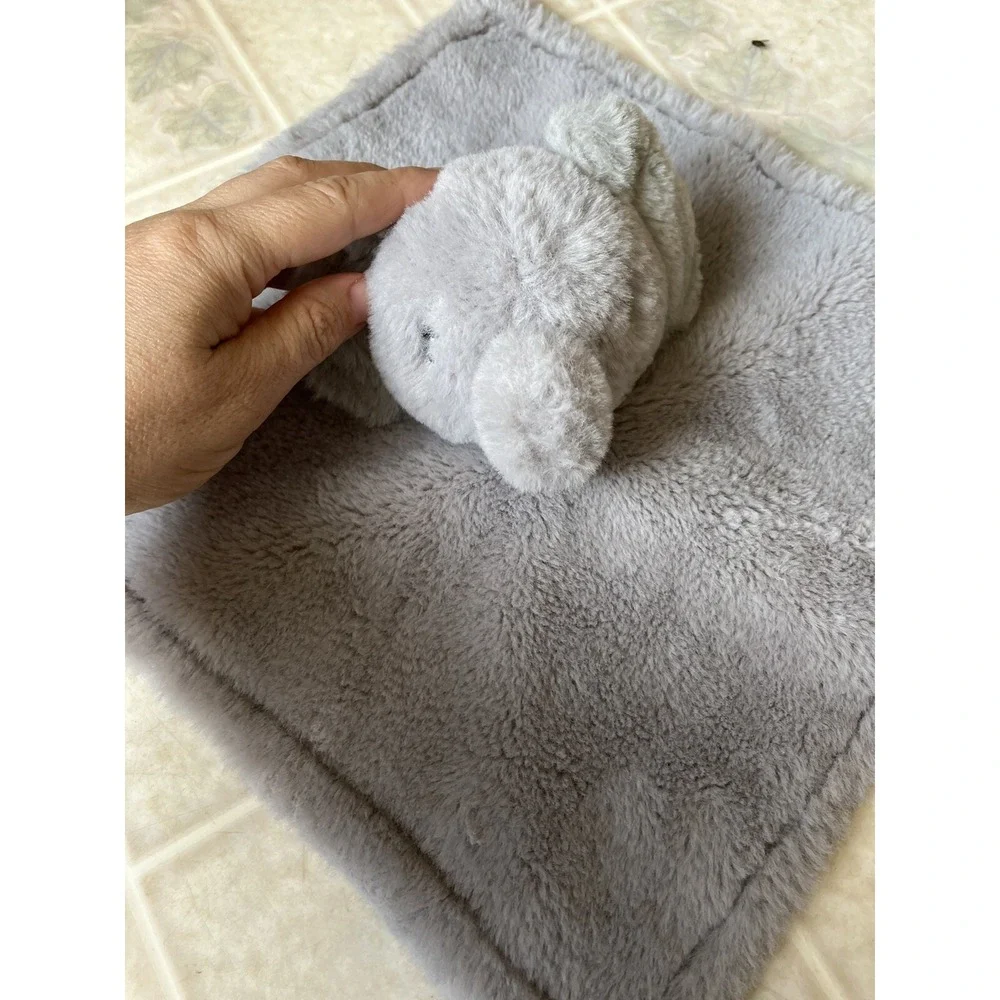 PARENT'S‎ CHOICE Gray Elephant Flower Satin Lovey Security Blanket Soft Plush